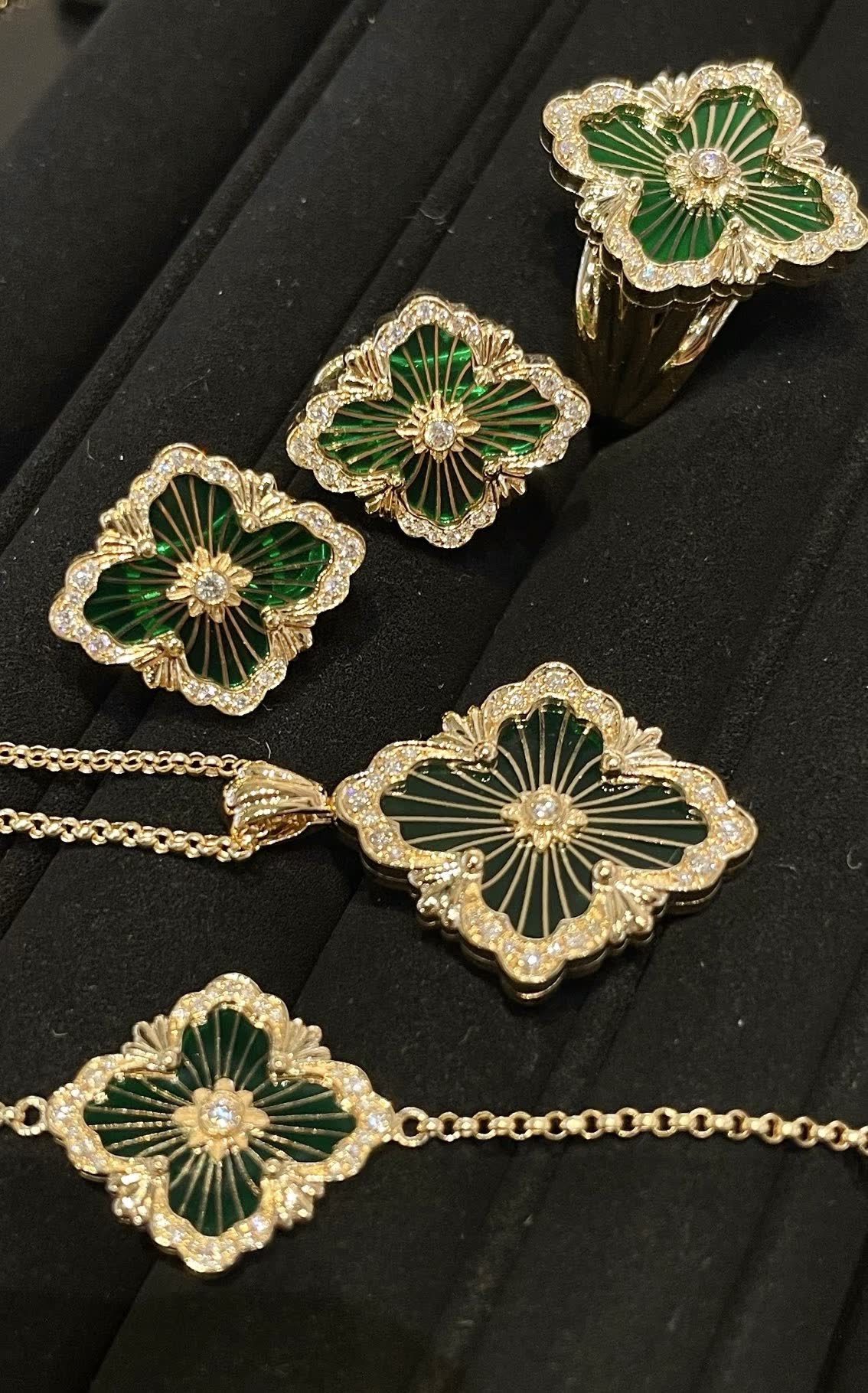 Buccellati Van Cleef & Arpels Alhambra Gold and Enamel Earrings